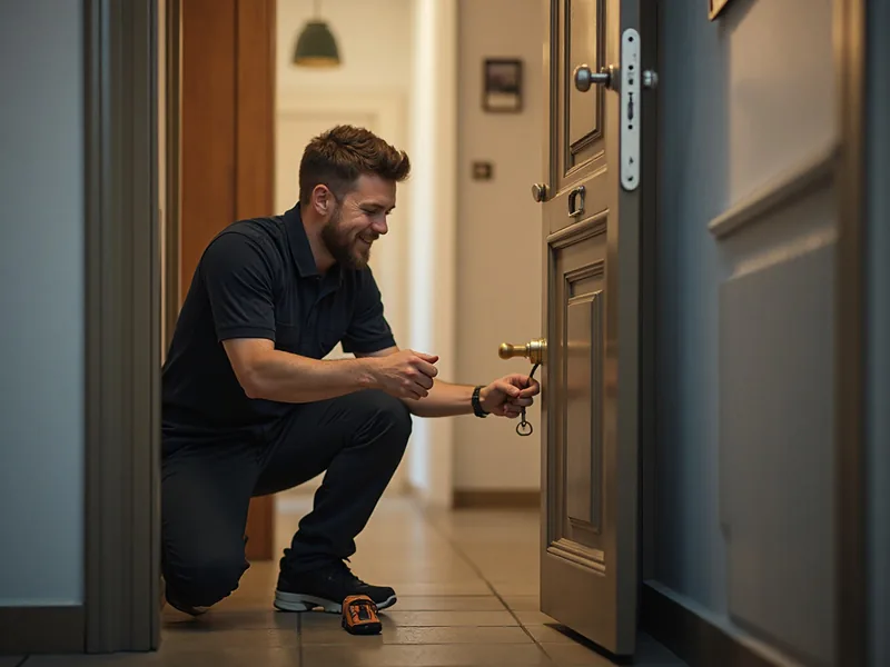 Certified locksmith opening a door in Germany